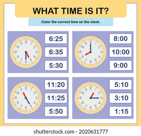 24 horas de aprendizaje. Hoja de trabajo de actividades educativas para preescolar. A la hora y media, aprendiendo el reloj, qué hora es