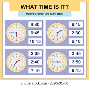 24 hour learning time. Educational activities worksheet for preschool. At the hour and a half hour, learning the clock, what time is it