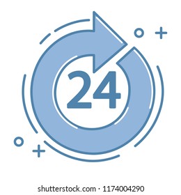 24 hour logo green background.
