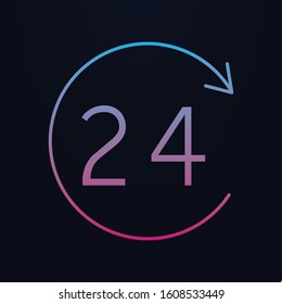 24 hour nolan icon. Simple thin line, outline vector of shopping icons for ui and ux, website or mobile application