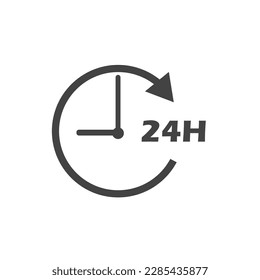 24 hour nonstop icon vector element design template web