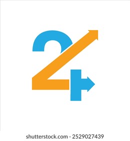 Projeto vetorial de número de 24 horas