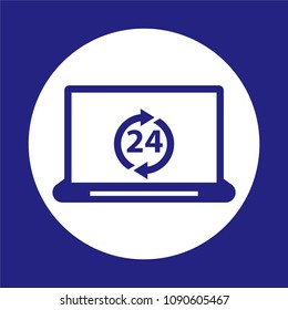 24 hour online service icon