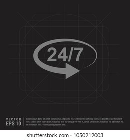24 Hour Open Icon - Black Creative Background