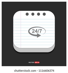 24 Hour Open Icon - Free vector icon