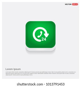 24 Hour Open Icon Green Web Button