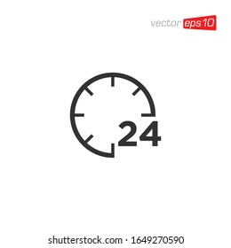 Vector de diseño de logotipo de icono abierto las 24 horas