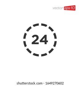 24 Hour Open Icon Logo Design Vector