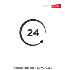 24-Stunden-Vektorillustration für das Open-Icon-Logo