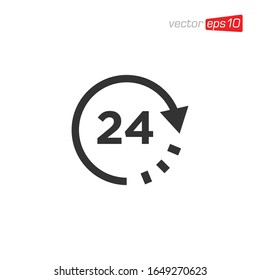 Vector de diseño de logotipo de icono abierto las 24 horas
