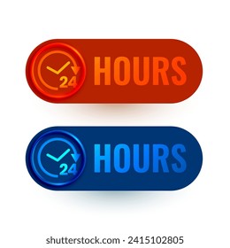 24 hour open service communication template for help and support vector