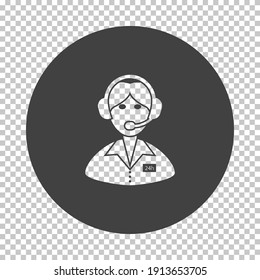24-Stunden-Operator-Symbol Ziehen Sie das Stift-Design auf dem Tranparency Grid ab. Vektorgrafik.