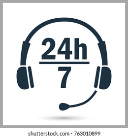 24 hour operator service simple icon for web and mobile design