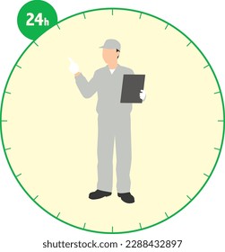 24-Stunden-Kuchendiagramm für Fabrikarbeiter