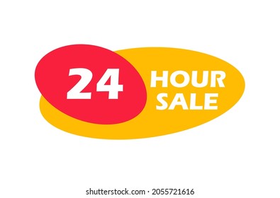 24 hour sale badge. Last chance advertising sign. Limited offer for promotion and marketing. Special offer symbol. Hot sale promo sticker.