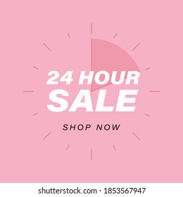 24 Hour Sale banner vector illustration