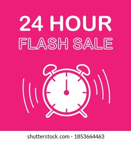 24 Hour Sale banner vector illustration