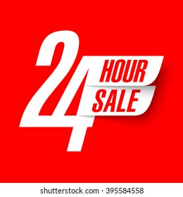 24 Hour Sale banner vector illustration svg