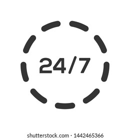 24 hour service, availability support icon