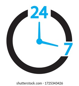 icono de servicio 24 horas, disponibilidad, soporte