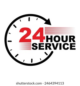 24 hour service business logo illustration isolated white background