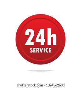 24 Hour Service Button Icon Vector