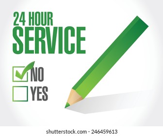 24 hour service check list illustration design over a white background