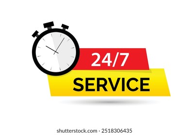 24 horas de serviço com relógio no fundo branco