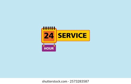 24 hour service design element vector illustration for use.