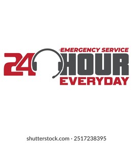 24 Hour service everyday label design vector