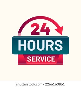 24 hour service everyday vector