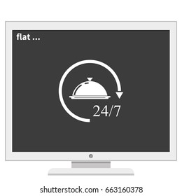 24 hour service hotel icon.