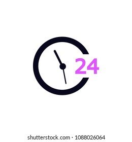 24 hour service icon. Element of colored web icon for mobile concept and web apps. Detailed 24 hour service icon can be used for web and mobile. Premium icon on white background