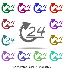 24 hour service icon. Elements of Logistic in multi color style icons. Simple icon for websites, web design, mobile app, info graphics