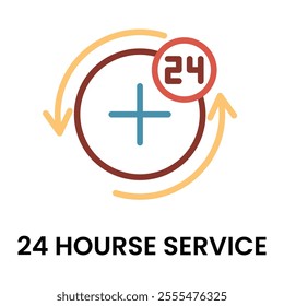 24 Hour Service Icon for Medical Icon