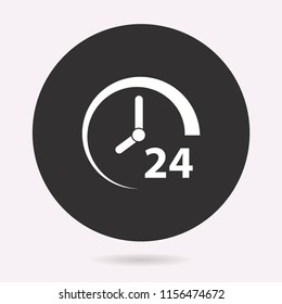 24 hour service icon. Vector illustration isolated. Simple pictogram for graphic and web design.
