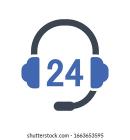 24 Hour Service Icon, vector graphics