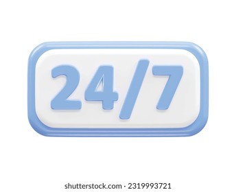 24 hour service icon vector 3d