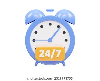 24 hour service icon vector 3d