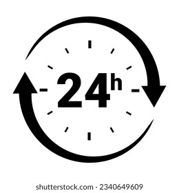 24 hour service icon vector