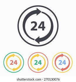 24 hour service icon, vector illustration.