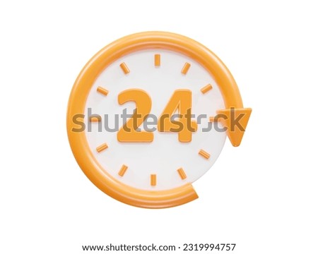 24 hour service icon vector 3d