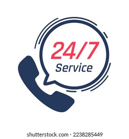 24-Stunden-Service-Symbol.Reden Blasen. Telefonische Beratung Kundenprobleme.