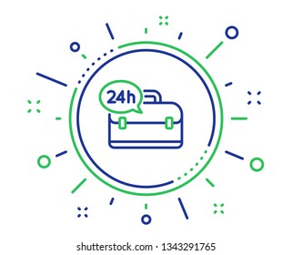 24 hour service line icon. Support help sign. Feedback symbol. Quality design elements. Technology 24h service button. Editable stroke. Vector
