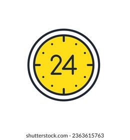24 hour service simple vector icon illustration material