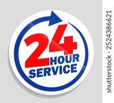 24 hour service sticker design can used for sticker at your office