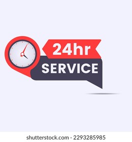 24 hour service sticker design svg