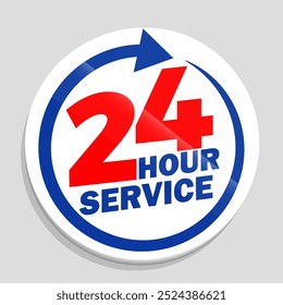 24 hour service sticker design can used for sticker at your office