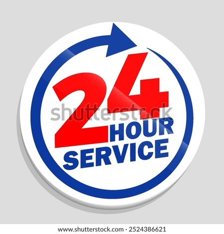 24 hour service sticker design can used for sticker at your office