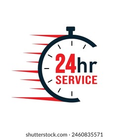 24 hour service vector element design with watch
